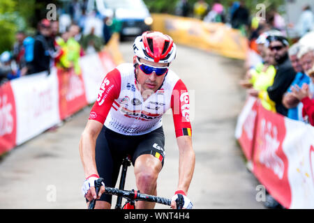 Cantabria, Spagna. 6 Settembre, 2019. Sander Armée (Lotto Soudal) durante13th stge di 'La Vuelta a España " (Tour di Spagna) tra Bilbao e Los Machucos salire il 6 settembre 2019 a Los Machucos salire, Spagna. © David Gato/Alamy Live News Foto Stock