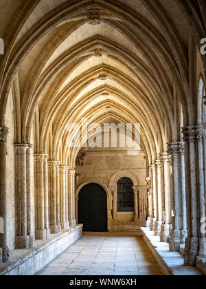 Belle arcate intorno al Chiostro di San Trophime di Arles, Francia. Foto Stock