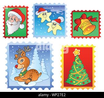 Varie Il Natale francobolli 1 Illustrazione Vettoriale