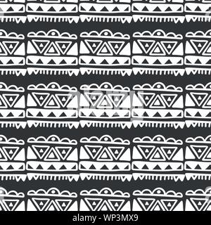 Seamless azteca disegno vettoriale. Il tribale indiana tradizionale design di tessuto. Folk illustrazione vintage. Illustrazione Vettoriale