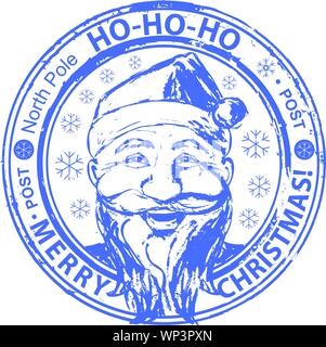 Santa Claus. timbro vettore di Natale timbro. Babbo Natale Illustrazione Vettoriale