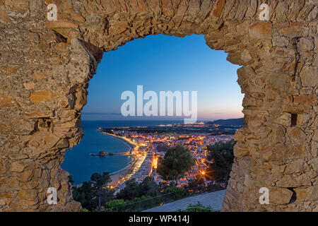 Porta il CASTELLO DI SANT JOAN Blanes Costa Brava Girona Catalogna SPAGNA Foto Stock