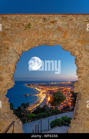 Porta il CASTELLO DI SANT JOAN Blanes Costa Brava Girona Catalogna SPAGNA Foto Stock