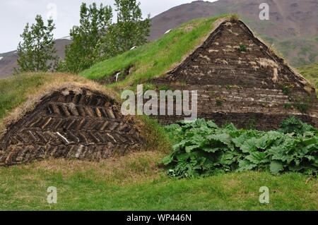 Der Bauernhof Laufas in Nordisland aus der Zeit um 1850. Foto Stock