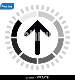 Caricamento di icona a forma di freccia in elegante stile piatto isolato su sfondo bianco. Simbolo freccia per il vostro web site design, logo, app, UI. Illustrazione vettoriale EPS10 Illustrazione Vettoriale