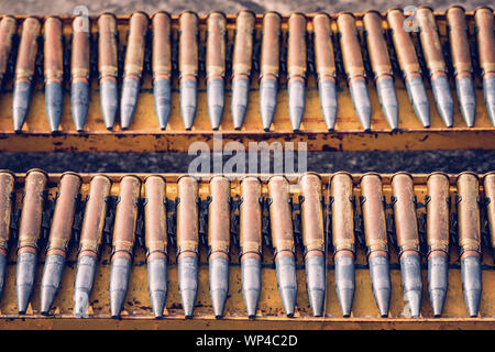 Immagine ravvicinata di 23 millimetro bullet linea Foto Stock