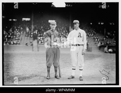 Johnny Evers, Boston NL & Eddie Plank, Philadelphia AL (baseball) Foto Stock