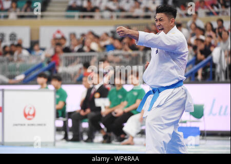 Nippon Budokan di Tokyo, Giappone. 7 Sep, 2019. Ryo Kiyuna (JPN), 7 settembre 2019 - karate karate :1 Premier League Tokyo 2019 uomini individuale kata eliminatoria al Nippon Budokan di Tokyo, Giappone. Credito: Itaru Chiba/AFLO/Alamy Live News Foto Stock