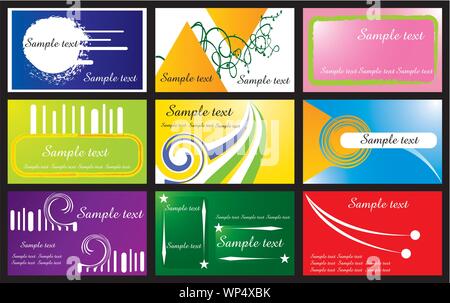 Biglietti da visita set 3 Illustrazione Vettoriale