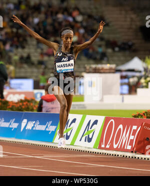 Bruxelles, Belgio. 07Th Sep, 2019. Sifan Hassan (NED) in azione durante la IAAF Diamond League atletica al King Baudouin Stadium di Bruxelles. Credito: SOPA Immagini limitata/Alamy Live News Foto Stock