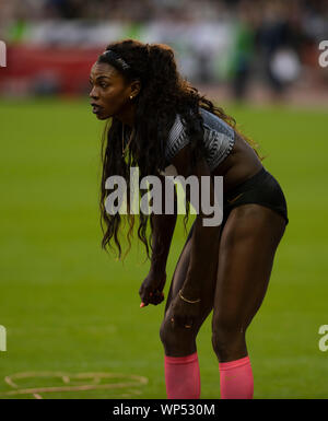 Bruxelles, Belgio. 07Th Sep, 2019. Caterine Ibarguen (COL) durante la IAAF Diamond League atletica al King Baudouin Stadium di Bruxelles. Credito: SOPA Immagini limitata/Alamy Live News Foto Stock