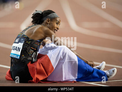 Bruxelles, Belgio. 07Th Sep, 2019. Sifan Hassan (NED) durante la IAAF Diamond League atletica al King Baudouin Stadium di Bruxelles. Credito: SOPA Immagini limitata/Alamy Live News Foto Stock