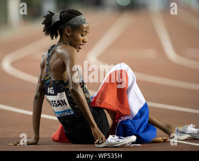 Bruxelles, Belgio. 07Th Sep, 2019. Sifan Hassan (NED) durante la IAAF Diamond League atletica al King Baudouin Stadium di Bruxelles. Credito: SOPA Immagini limitata/Alamy Live News Foto Stock