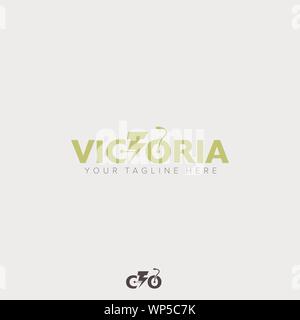 Bici elettriche disegni logo con il logo della vite Illustrazione Vettoriale