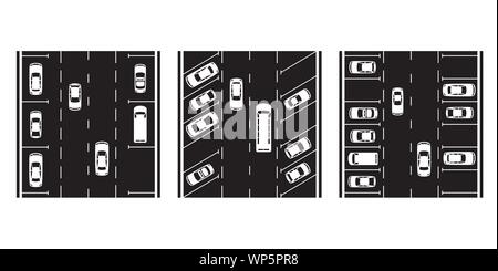 Diversi tipi di spazi per il parcheggio auto - illustrazione vettoriale Illustrazione Vettoriale