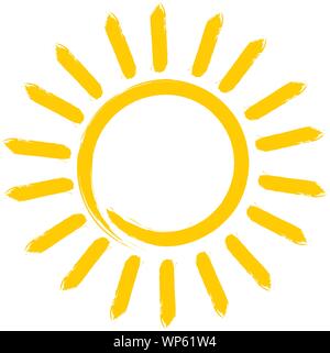 Arancio luminoso giallo sole Icona o simbolo illustrazione vettoriale Illustrazione Vettoriale