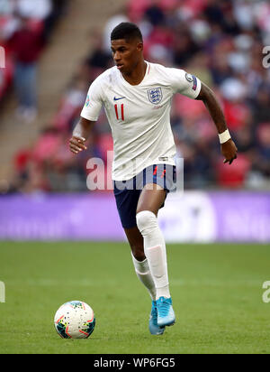 Dell'Inghilterra Rashford Marcus durante l'Euro 2020 qualifica del Gruppo una partita allo stadio di Wembley, Londra. Foto Stock