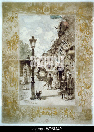 La fete Nationale a causa 30 juin au Boulevard Clichy Foto Stock