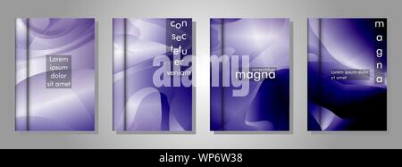 Vettore Collezione della copertina del libro gli sfondi. illustrazione vettoriale eps design 10. gradiente viola wave color Illustrazione Vettoriale