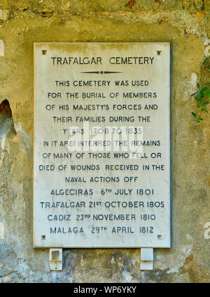 Trafalgar cimitero in British Overseas Territorio di Gibilterra. Regno Unito. Foto Stock