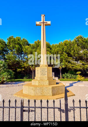 Croce di sacrificio. Un memoriale di guerra britannica in territorio di oltremare di Gibilterra. Regno Unito. Foto Stock