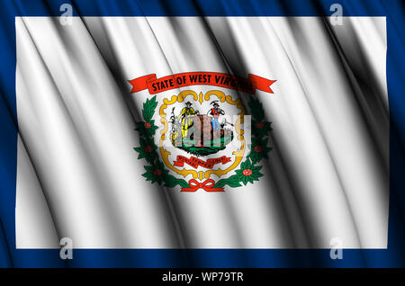 West Virginia sventola bandiera illustrazione. Stati degli Stati Uniti. Perfetto per lo sfondo e utilizzo di texture. Foto Stock