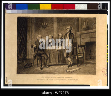 Leader del congresso continentale--John Adams, Morris, Hamilton, Jefferson / A. Tholey. Foto Stock