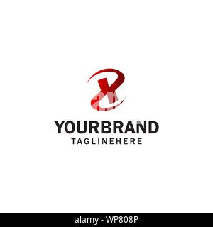 Lettera X rotazione spin logo design modello di concetto Illustrazione Vettoriale