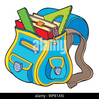 Scuola borsa con libri Illustrazione Vettoriale