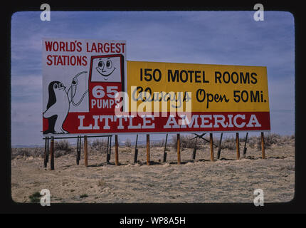 Little America affissioni, I-80, a est di Rock Springs, Rock Springs, Wyoming Foto Stock