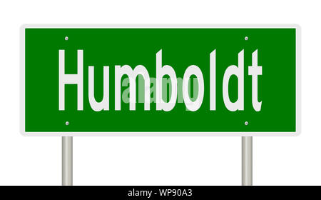 Il rendering di un verde autostrada segno per Humboldt Foto Stock