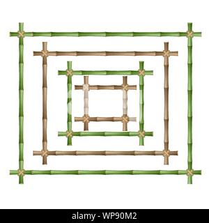 Cornice di bambù fatti di steli Illustrazione Vettoriale