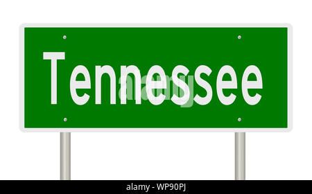 Il rendering di un verde autostrada segno per Tennessee Foto Stock