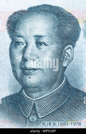Mao Zedong su dieci yuan cinese banconota. Foto Stock