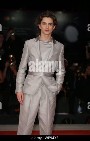 Venezia, Italia - 02 settembre: Timothee Chalamet assiste 'Il Re' tappeto rosso durante il 76° Festival del Cinema di Venezia presso la Sala Grande su Settembre 02, 201 Foto Stock