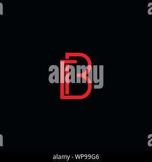 Creative Innovative lettera iniziale logo BB B. minimale del monogramma di lusso. Professionale di progettazione iniziale. Premium Business tipografico. Simbolo alfabeto. Illustrazione Vettoriale