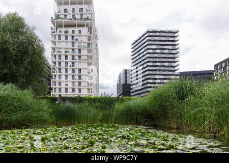 Parigi Eco-district - Clichy-Batignolles nel XVII arrondissement è uno dei sviluppato eco-distretti (eco quartieri) a Parigi, in Francia, in Europa. Foto Stock