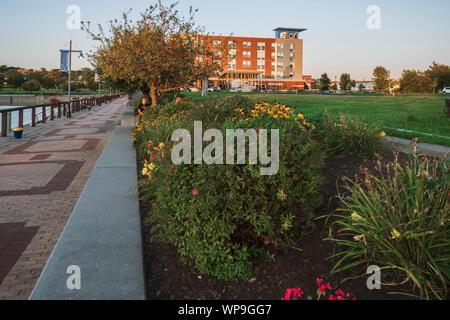 SYRACUSE, NEW YORK - Sep 05, 2019: Vista di Aloft Siracusa Inner Harbour Hotel. Foto Stock