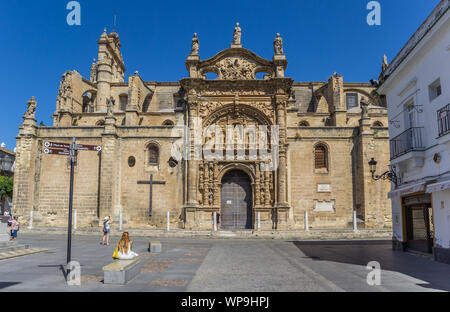 Parte anteriore del Priory Chiesa di El Puerto de Santa Maria, Spagna Foto Stock