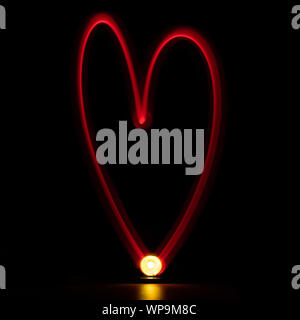 Forma di cuore la pittura di luce Foto Stock