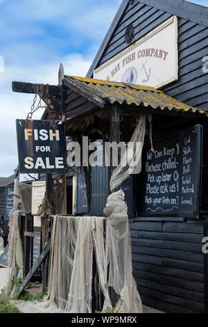 La suola Bay Fish Company shop a Southwold porto. Foto Stock