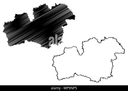 La contea di Kronoberg (contee della Svezia e Regno di Svezia) mappa illustrazione vettoriale, scribble schizzo Kronoberg mappa Illustrazione Vettoriale