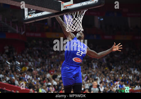 Wuhan (Cina), Italia, 08 Sep 2019, AWDU ABASSE durante la Cina Basket World Cup 2019 - Porto Rico Vs Italia - Italia squadra nazionale di basket - Credit: LPS/Massimo Matta/Alamy Live News Foto Stock