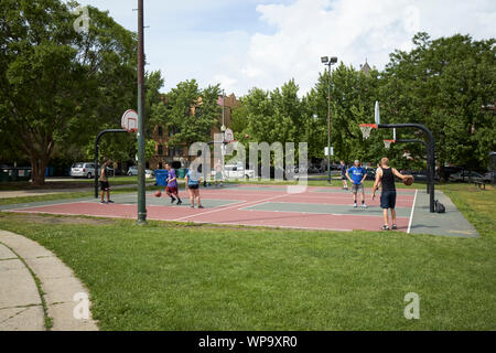 Wicker Park quartiere sport basket Chicago Illinois USA Foto Stock