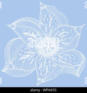 Incisi disegnati a mano orchid astratta. Fiori retrò profilo mano orchid, grande design per qualsiasi finalità. Vettore di contorno. La natura dello sfondo. Tropical pla Illustrazione Vettoriale