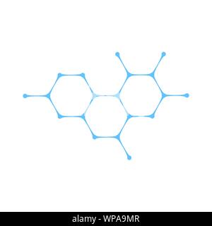 Esagonale moleculat chimica atomo di nano struttura icona vettore. Celle di chimica icona. Symbol, il logo illustrazione per il concetto di mobile e web design. Illustrazione Vettoriale