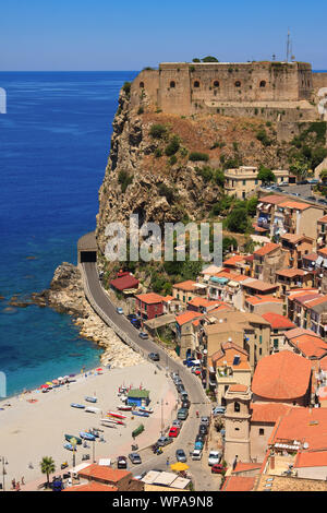 Vista di Scilla, Calabria, Italia Foto Stock