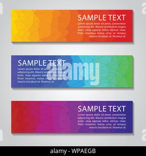 Bassa poli arcobaleno colorato banner vettore Illustrazione Vettoriale