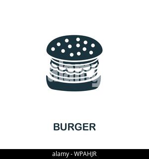 Vettore di Burger icona simbolo. Segno creativo da oktoberfest raccolta di icone. Riempito flat Burger icona per computer e mobile Illustrazione Vettoriale