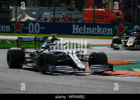 Monza, Italia. 08 Sep, 2019. VALTTERI BOTTAS (FIN) Mercedes AMG F1 W10 durante il Grand Prix di Heineken Italia 2019 - domenica - Gara - Campionato di Formula 1 - Credit: LPS/Alessio De Marco/Alamy Live News Foto Stock